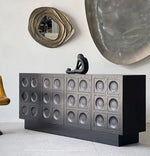 Stylish Multi-Layer Board Cabinet with Unique Textured Design for Modern Living Spaces hsxz-2186