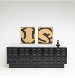 Stylish Multi-Layer Board Cabinet with Unique Textured Design for Modern Living Spaces hsxz-2186