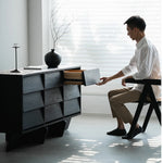Stylish Ash Wood & Chinese Fir Cabinet with Unique Multi-Layer Design – Modern Storage Solution for Any Room hsxz-2188