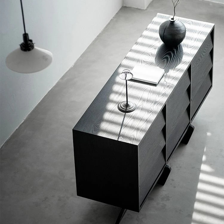 Stylish Ash Wood & Chinese Fir Cabinet with Unique Multi-Layer Design – Modern Storage Solution for Any Room hsxz-2188