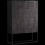 Stylish Oak and Teak Cabinet with Intricate Iron Base - Modern Storage Solution for Your Home hsxz-2189