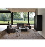 Stylish Oak and Teak Cabinet with Intricate Iron Base - Modern Storage Solution for Your Home hsxz-2189