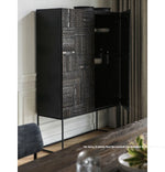 Stylish Oak and Teak Cabinet with Intricate Iron Base - Modern Storage Solution for Your Home hsxz-2189