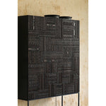 Stylish Oak and Teak Cabinet with Intricate Iron Base - Modern Storage Solution for Your Home hsxz-2189
