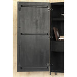 Stylish Oak and Teak Cabinet with Intricate Iron Base - Modern Storage Solution for Your Home hsxz-2189