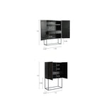 Stylish Oak and Teak Cabinet with Intricate Iron Base - Modern Storage Solution for Your Home hsxz-2189