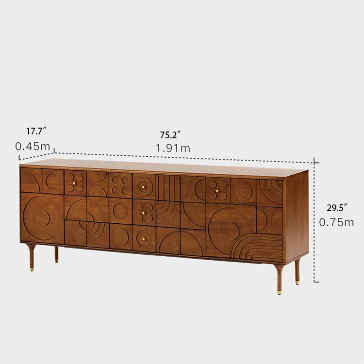 Stylish Solid Wood Cabinet with Unique Geometric Design - Perfect for Home Organization! hsxz-2191