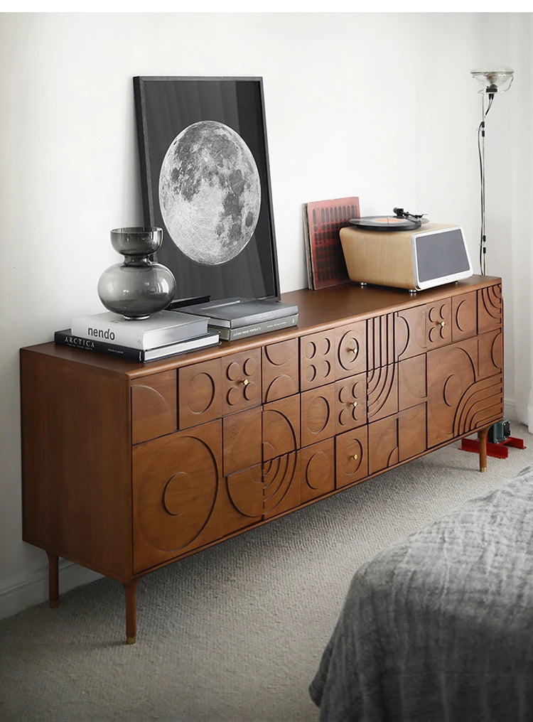 Stylish Solid Wood Cabinet with Unique Geometric Design - Perfect for Home Organization! hsxz-2191