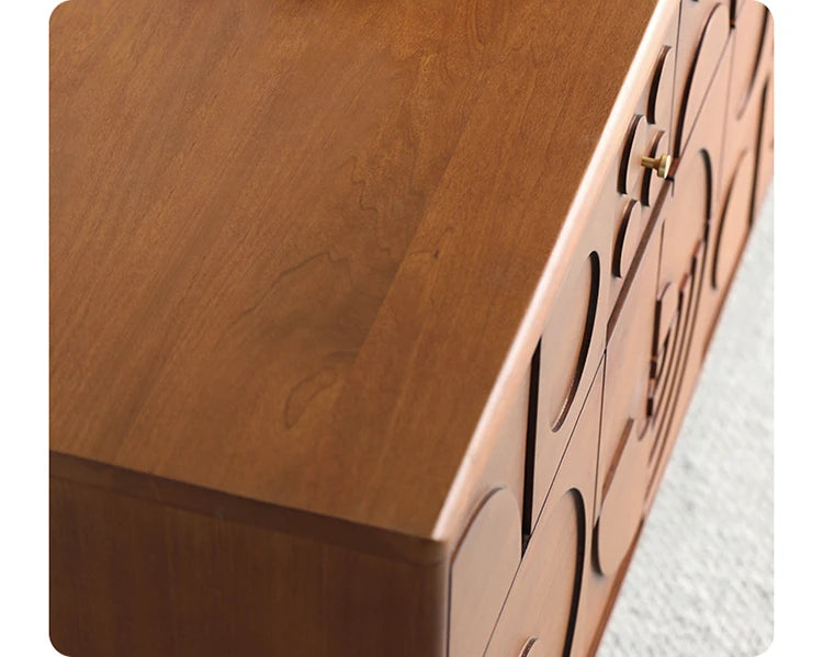 Stylish Solid Wood Cabinet with Unique Geometric Design - Perfect for Home Organization! hsxz-2191