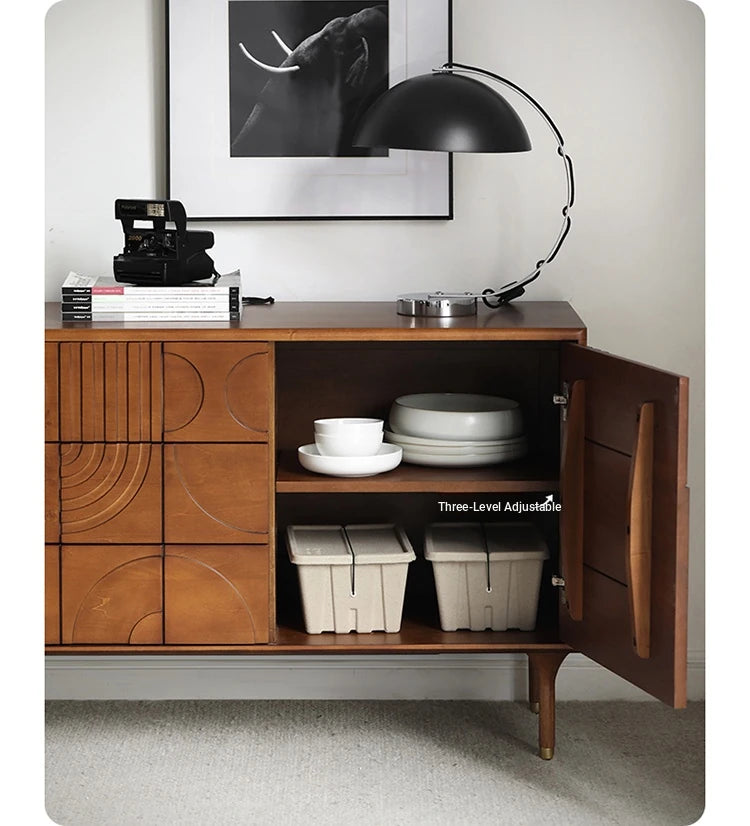 Stylish Solid Wood Cabinet with Unique Geometric Design - Perfect for Home Organization! hsxz-2191
