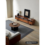 Stylish Solid Wood TV Cabinet with Glass Doors - Modern and Functional Living Room Furniture hsxz-2193