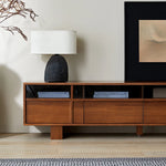 Stylish Solid Wood TV Cabinet with Glass Doors - Modern and Functional Living Room Furniture hsxz-2193