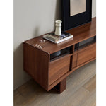 Stylish Solid Wood TV Cabinet with Glass Doors - Modern and Functional Living Room Furniture hsxz-2193