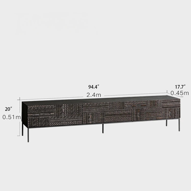 Stylish Teak and Metal TV Cabinet with Unique Design – Perfect for Modern Living Spaces hsxz-2194