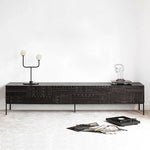 Stylish Teak and Metal TV Cabinet with Unique Design – Perfect for Modern Living Spaces hsxz-2194