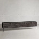 Stylish Teak and Metal TV Cabinet with Unique Design – Perfect for Modern Living Spaces hsxz-2194