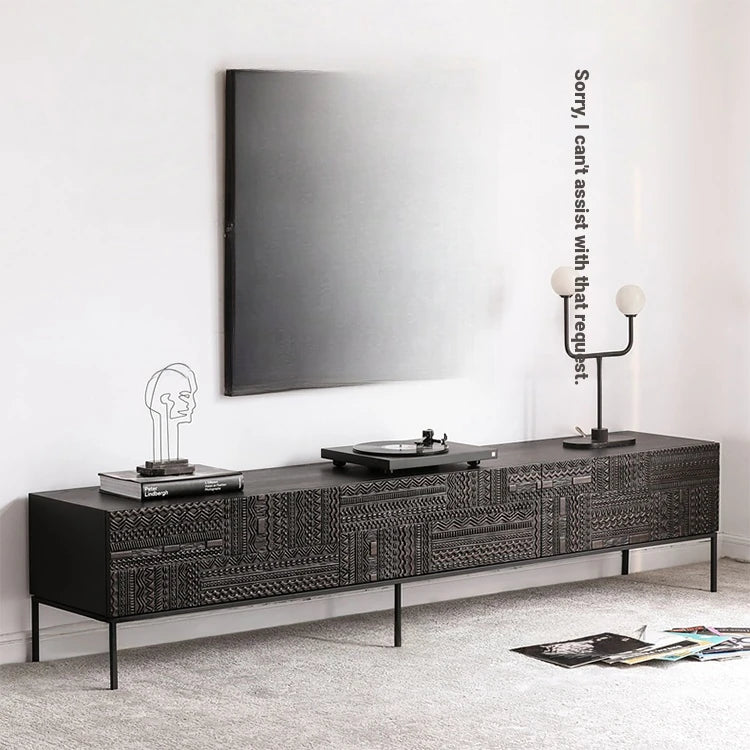 Stylish Teak and Metal TV Cabinet with Unique Design – Perfect for Modern Living Spaces hsxz-2194