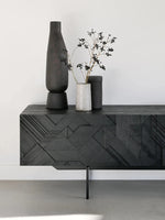 Stylish Teak TV Cabinet with Multi-layer Board and Carbon Steel Legs - Modern Home Entertainment Center hsxz-2195