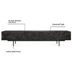 Stylish Teak TV Cabinet with Multi-layer Board and Carbon Steel Legs - Modern Home Entertainment Center hsxz-2195