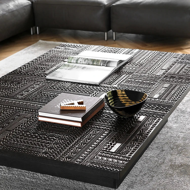 Stylish Teak Tea Table with Multi-layer and Density Board – Modern Living Room Centerpiece hsxz-2196