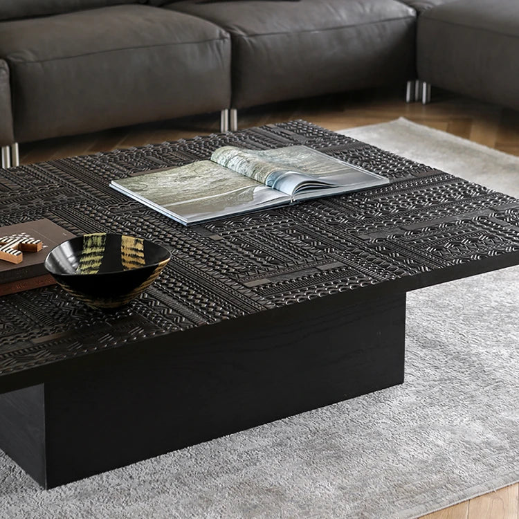 Stylish Teak Tea Table with Multi-layer and Density Board – Modern Living Room Centerpiece hsxz-2196