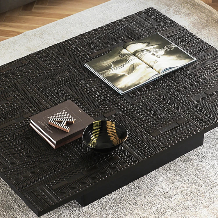Stylish Teak Tea Table with Multi-layer and Density Board – Modern Living Room Centerpiece hsxz-2196