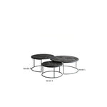 Stylish Round Teak and Metal Tea Table with Intricate Pattern Design - Modern Coffee Table for Living Room hsxz-2197
