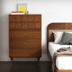 Stylish Solid Wood Cabinet with Unique Design - Multi-layer & Metal Density Board Storage Solution for Modern Homes hsxz-2199