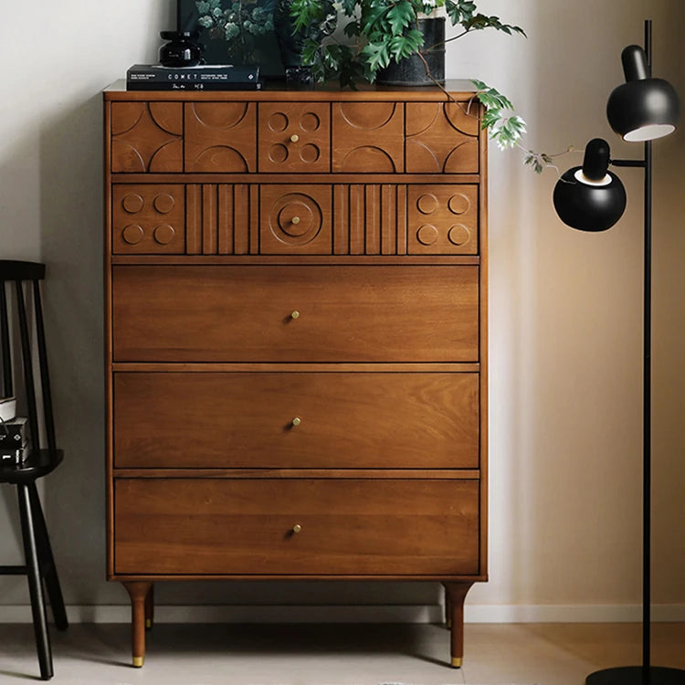 Stylish Solid Wood Cabinet with Unique Design - Multi-layer & Metal Density Board Storage Solution for Modern Homes hsxz-2199