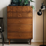 Stylish Solid Wood Cabinet with Unique Design - Multi-layer & Metal Density Board Storage Solution for Modern Homes hsxz-2199