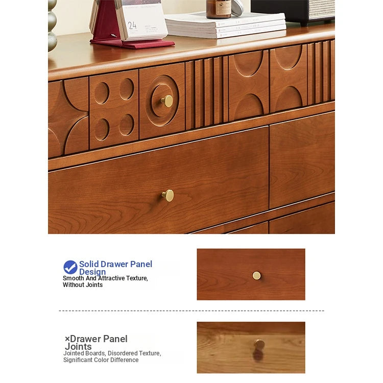 Elegant Cherry Wood Cabinet with Multi-Layer Board and Tung Wood Finish - Stylish Storage Solution for Modern Homes hsxz-2200
