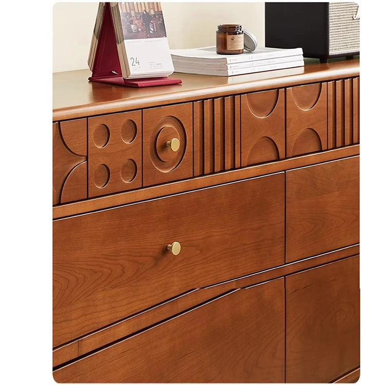 Elegant Cherry Wood Cabinet with Multi-Layer Board and Tung Wood Finish - Stylish Storage Solution for Modern Homes hsxz-2200