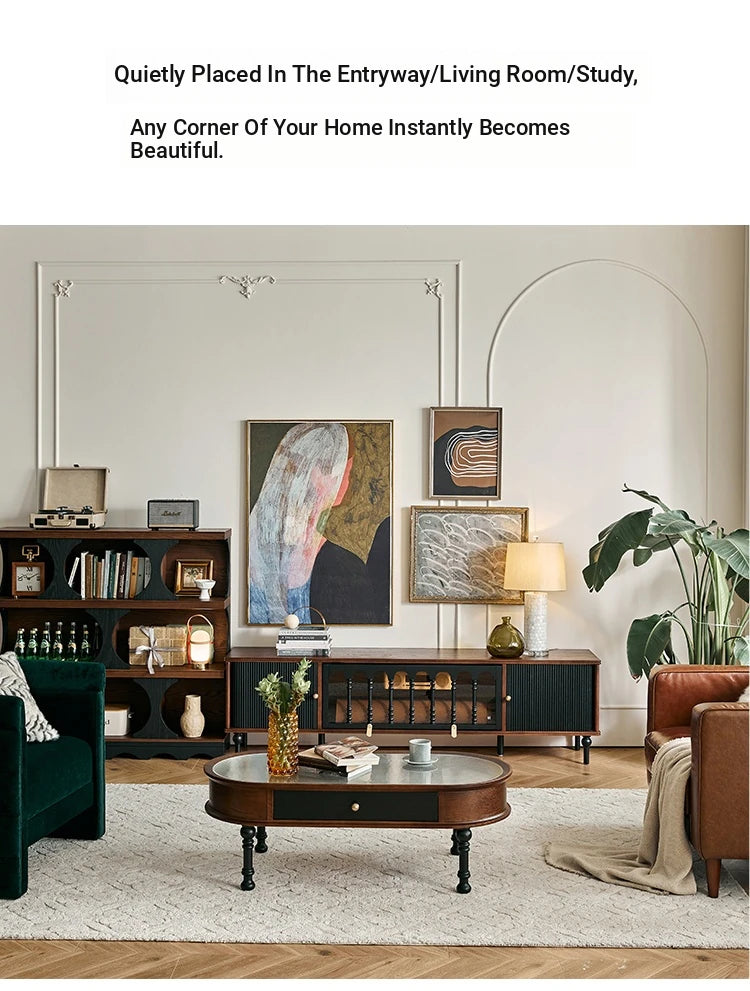 Stylish Red Oak Multi-Layer Board Cabinet - Modern Storage Solution for Home & Office hsxz-2202