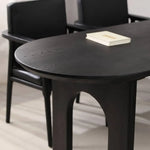 Sleek Black Pine Wood Dining Table for Modern Homes hsyj-2281