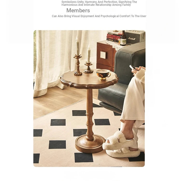 Elegant Ash Wood Tea Table - Stylish Centerpiece for Living Room Decor hsysg-4964
