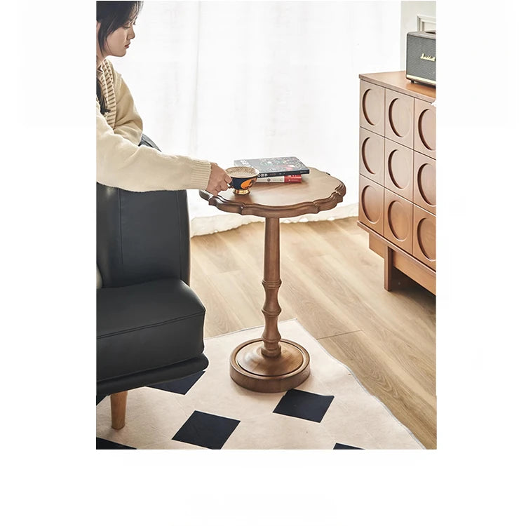 Elegant Ash Wood Tea Table - Stylish Centerpiece for Living Room Decor hsysg-4964