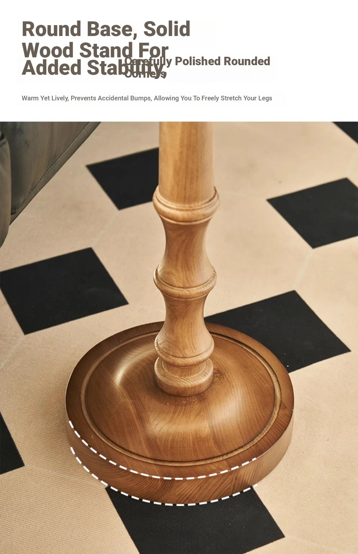 Elegant Ash Wood Tea Table - Stylish Centerpiece for Living Room Decor hsysg-4964