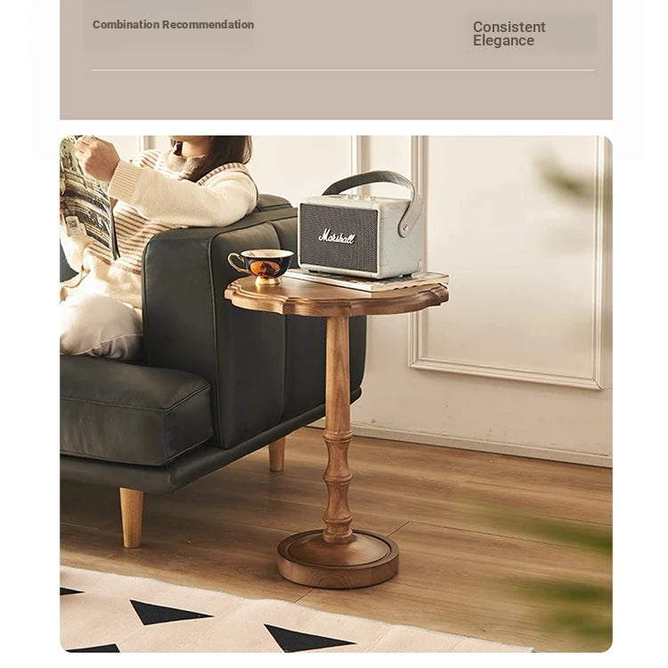 Elegant Ash Wood Tea Table - Stylish Centerpiece for Living Room Decor hsysg-4964