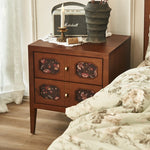 Stylish Ash Wood Bedside Cupboard with Decorative Drawers for Modern Bedrooms hsysg-4966