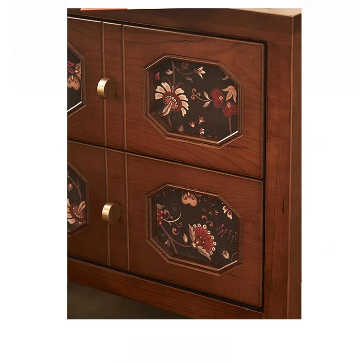 Stylish Ash Wood Bedside Cupboard with Decorative Drawers for Modern Bedrooms hsysg-4966