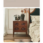 Stylish Ash Wood Bedside Cupboard with Decorative Drawers for Modern Bedrooms hsysg-4966