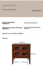 Stylish Ash Wood Bedside Cupboard with Decorative Drawers for Modern Bedrooms hsysg-4966