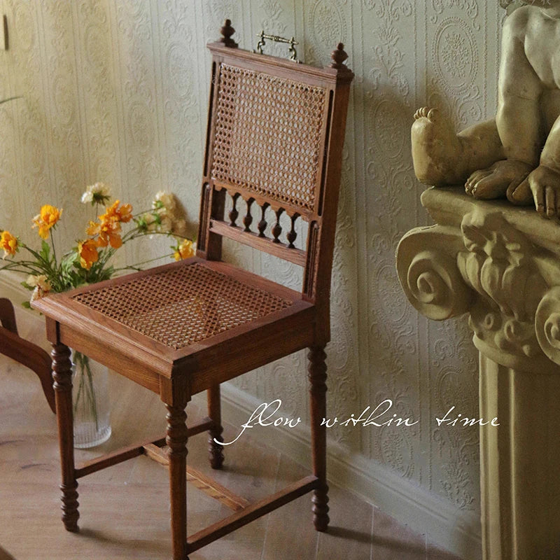 Elegant Ash Wood Chair with Rattan Weaving - Timeless Design for Your Home hsysg-4967