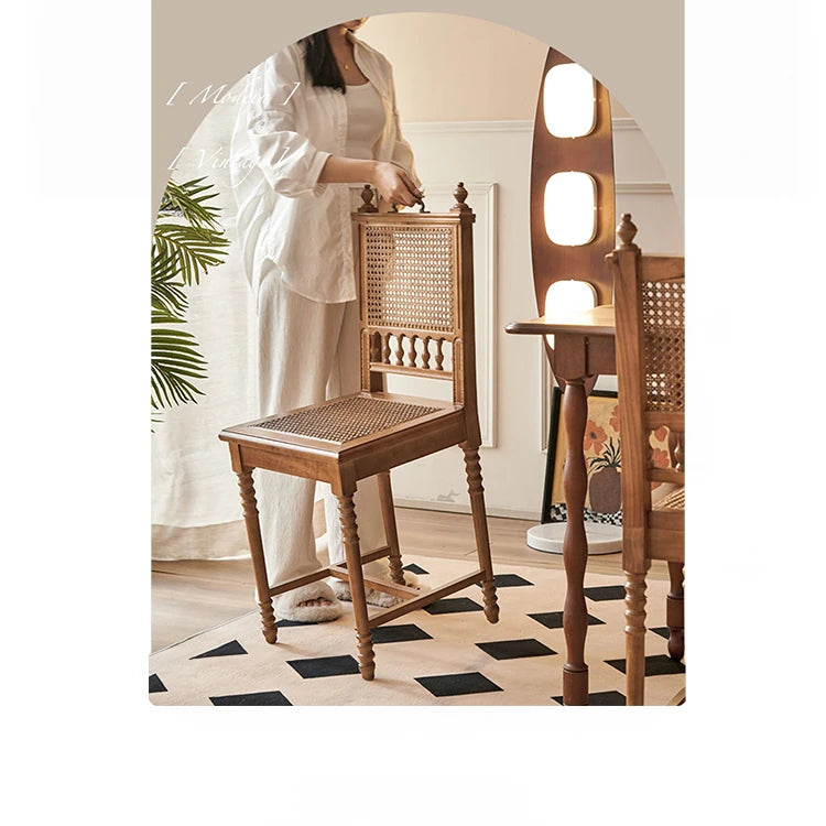 Elegant Ash Wood Chair with Rattan Weaving - Timeless Design for Your Home hsysg-4967