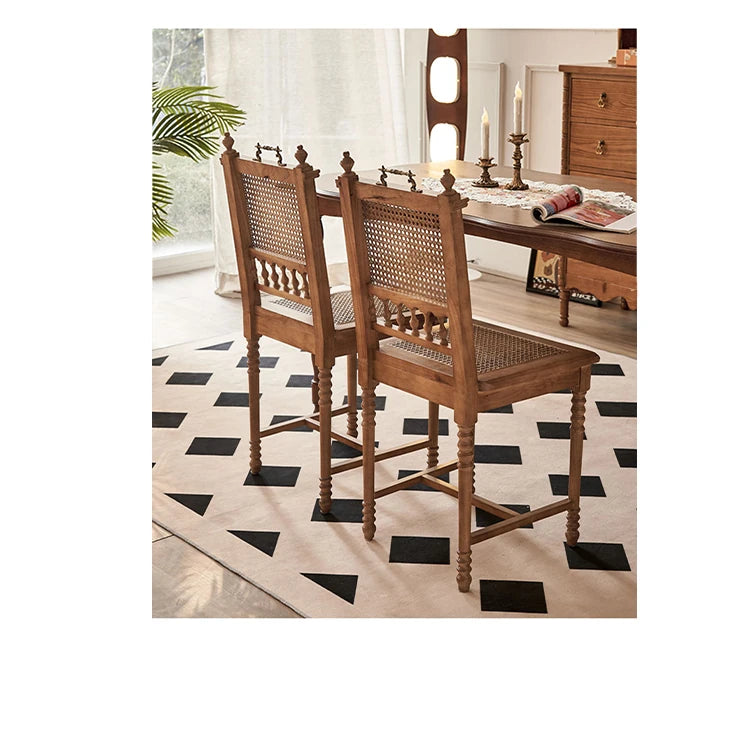Elegant Ash Wood Chair with Rattan Weaving - Timeless Design for Your Home hsysg-4967