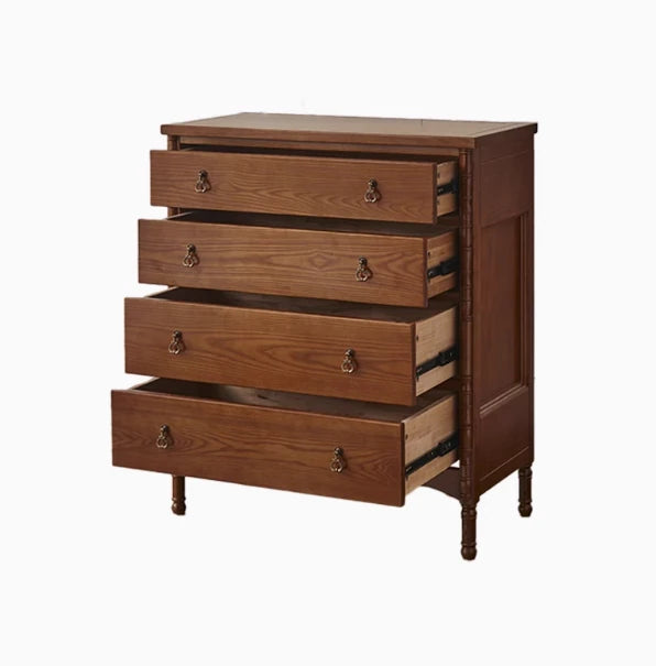 Elegant Ash Wood Multi-Layer Cabinet with 4 Drawers – Timeless Storage Solution for Your Home hsysg-4968