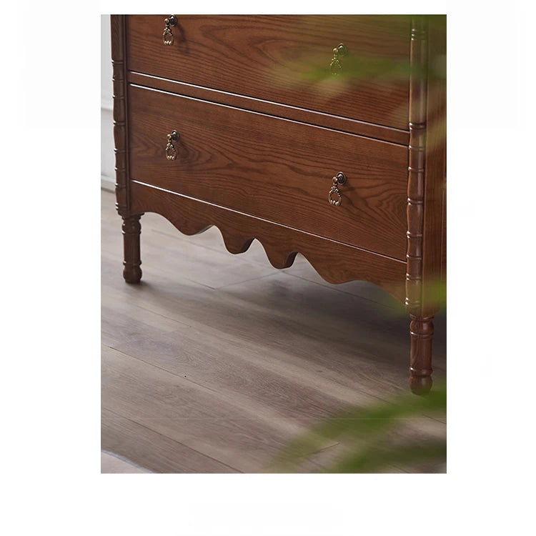 Elegant Ash Wood Multi-Layer Cabinet with 4 Drawers – Timeless Storage Solution for Your Home hsysg-4968