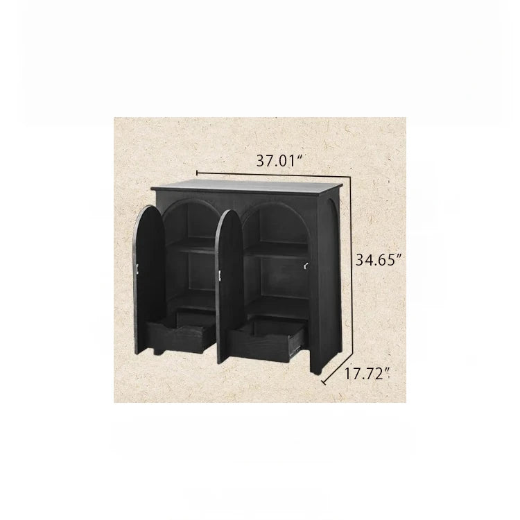 Elegant Ash Wood Multi-Layer Cabinet with Arch Design – Perfect for Modern Home Décor hsysg-4969
