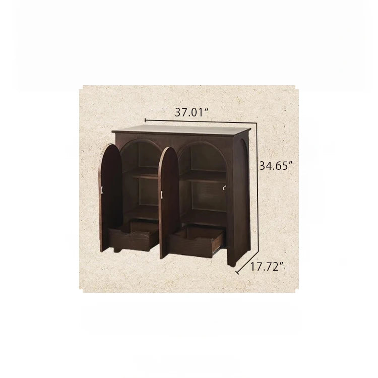 Elegant Ash Wood Multi-Layer Cabinet with Arch Design – Perfect for Modern Home Décor hsysg-4969