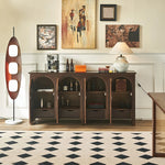 Elegant Ash Wood Multi-Layer Cabinet with Arch Design – Perfect for Modern Home Décor hsysg-4969